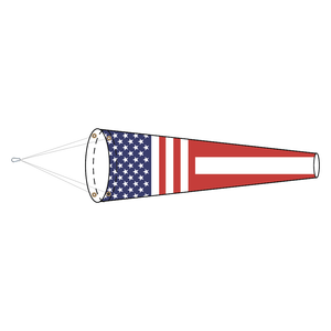 Printed American flag design windsock. Lightweight and perfect for homes, acreages, lakes and docks