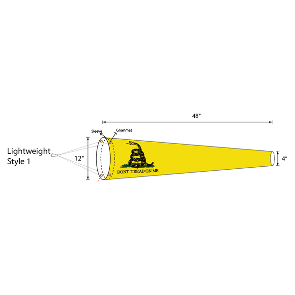 Manica A Vento Gadsden Don't Tread On Me 60 Pollici – Poliestere Multicolore, Trade Winds