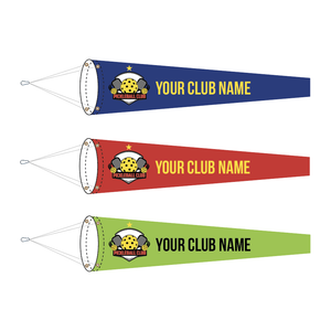 Personalized custom pickleball court windsock- print your custom club name and choose personalized colors for your pickleball court windsock flag