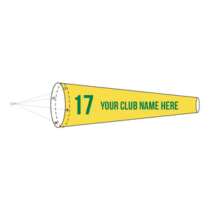 put your club name on a custom golf pin windsock. custom printed golf flag windsock