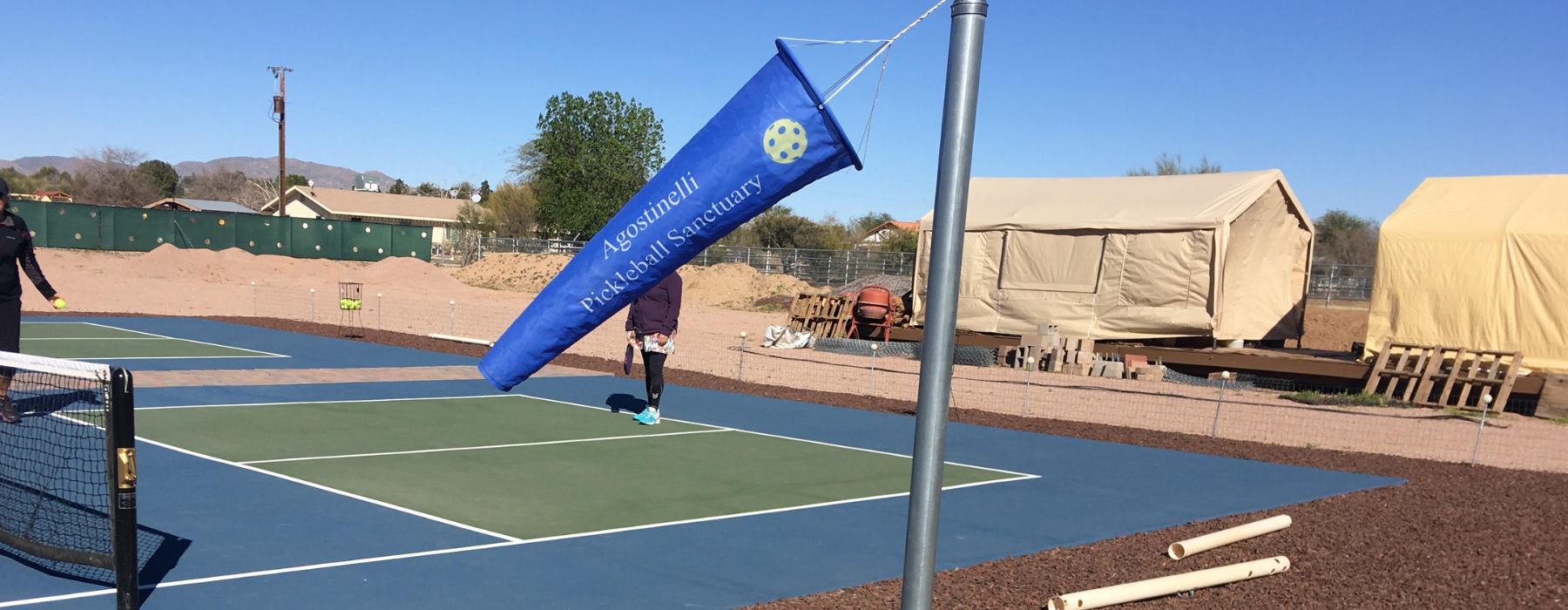 Custom printed pickleball windsock for courts
