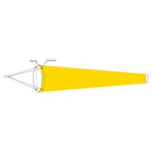 Yellow Beach warning windsocks. Red, green, yellow and blue. Full colour logo customization for resorts, beach clubs, yacht clubs, marinas and more