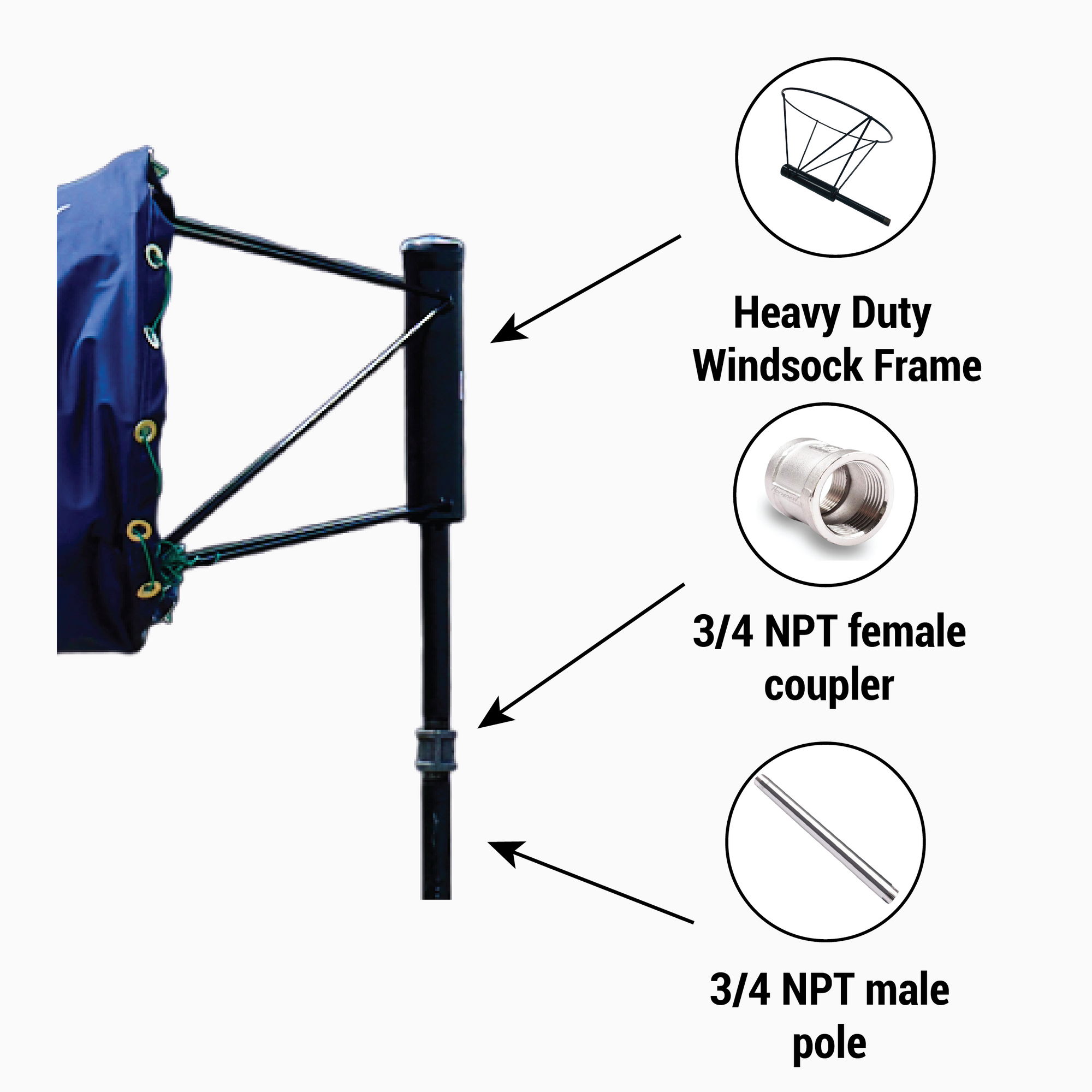 How to Install a Windsock Frame onto a Pole
