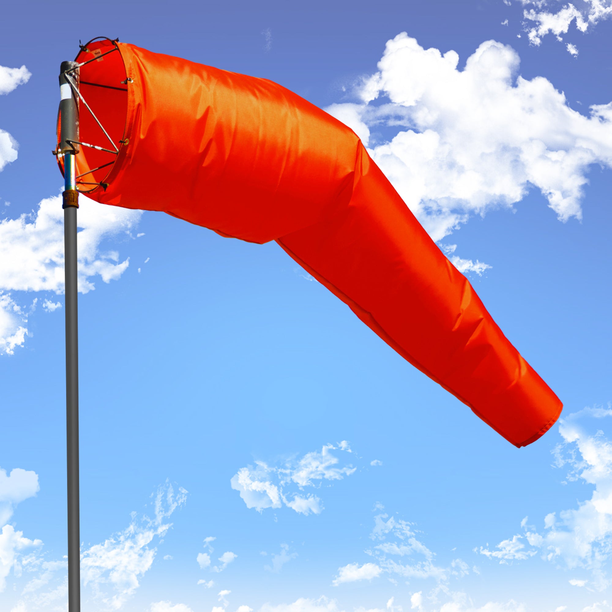 Orange Airport Windsock Heavy Duty FAA Compliant UV Fade Orange airport windsock heavy duty faa compliant uv fade