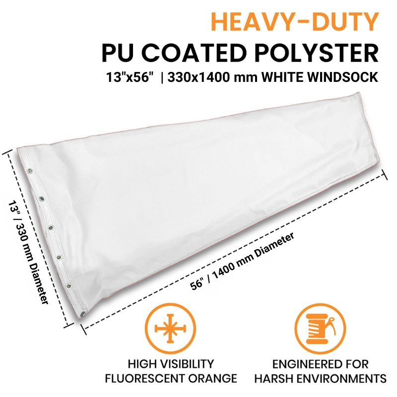 13x56 330x1400 white windsock