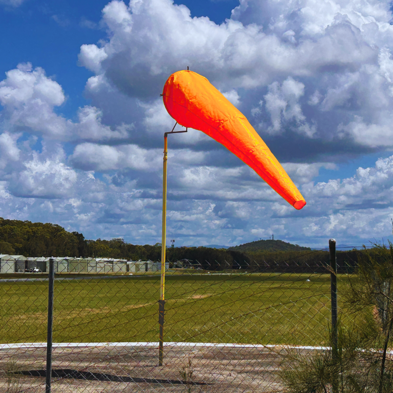 Hi vis Fluorescent airport windsocks for airstrips, airfield, airports, farms agriculture and industrial applications 