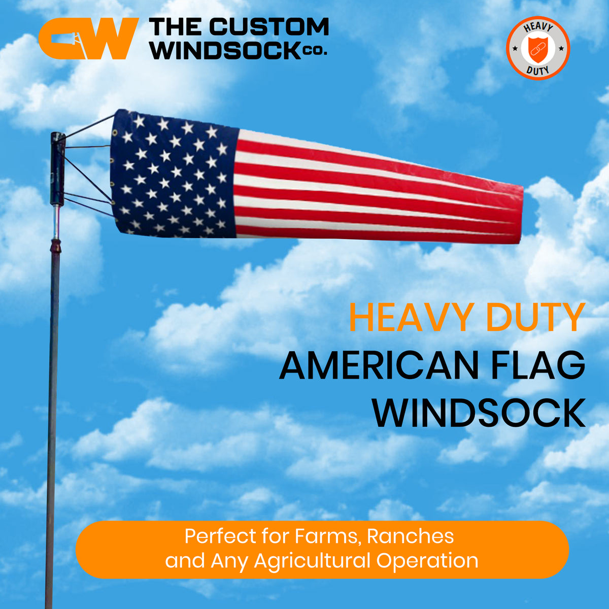 American flag Heavy duty windsock for outdoor use and wind direction and speed measuring 