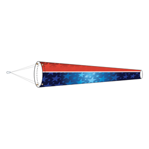 Printed American flag design windsock. Lightweight and perfect for homes, acreages, lakes and docks