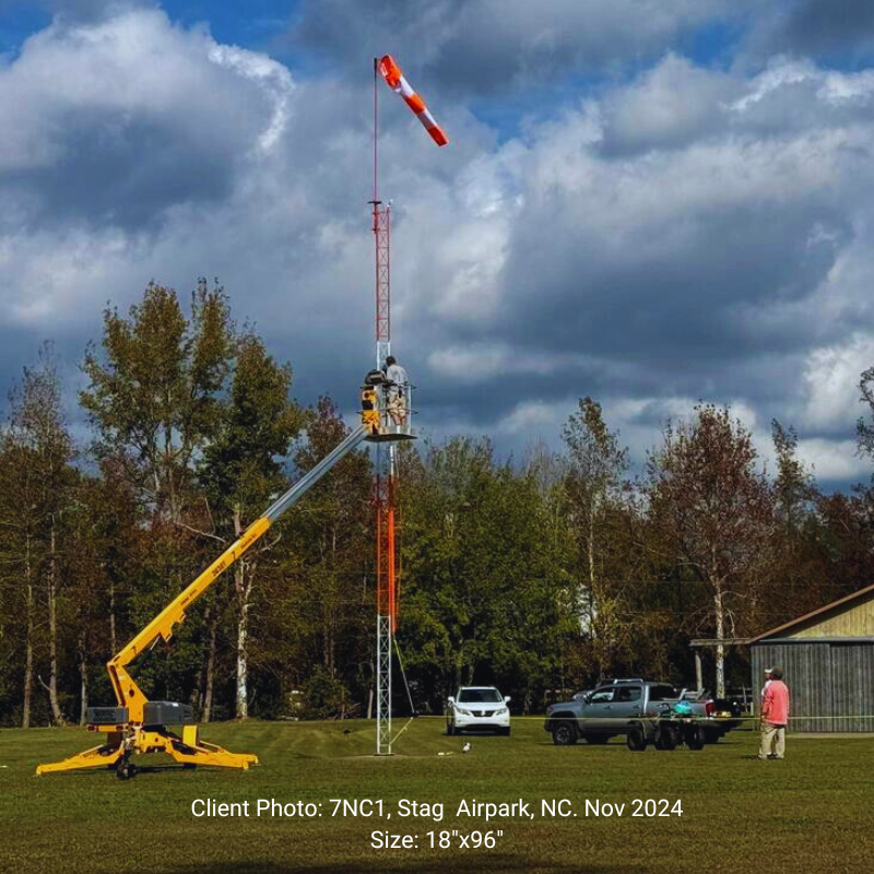Custom Windsocks Orange and White Airport Windsocks | Heavy Duty | FAA Compliant ...