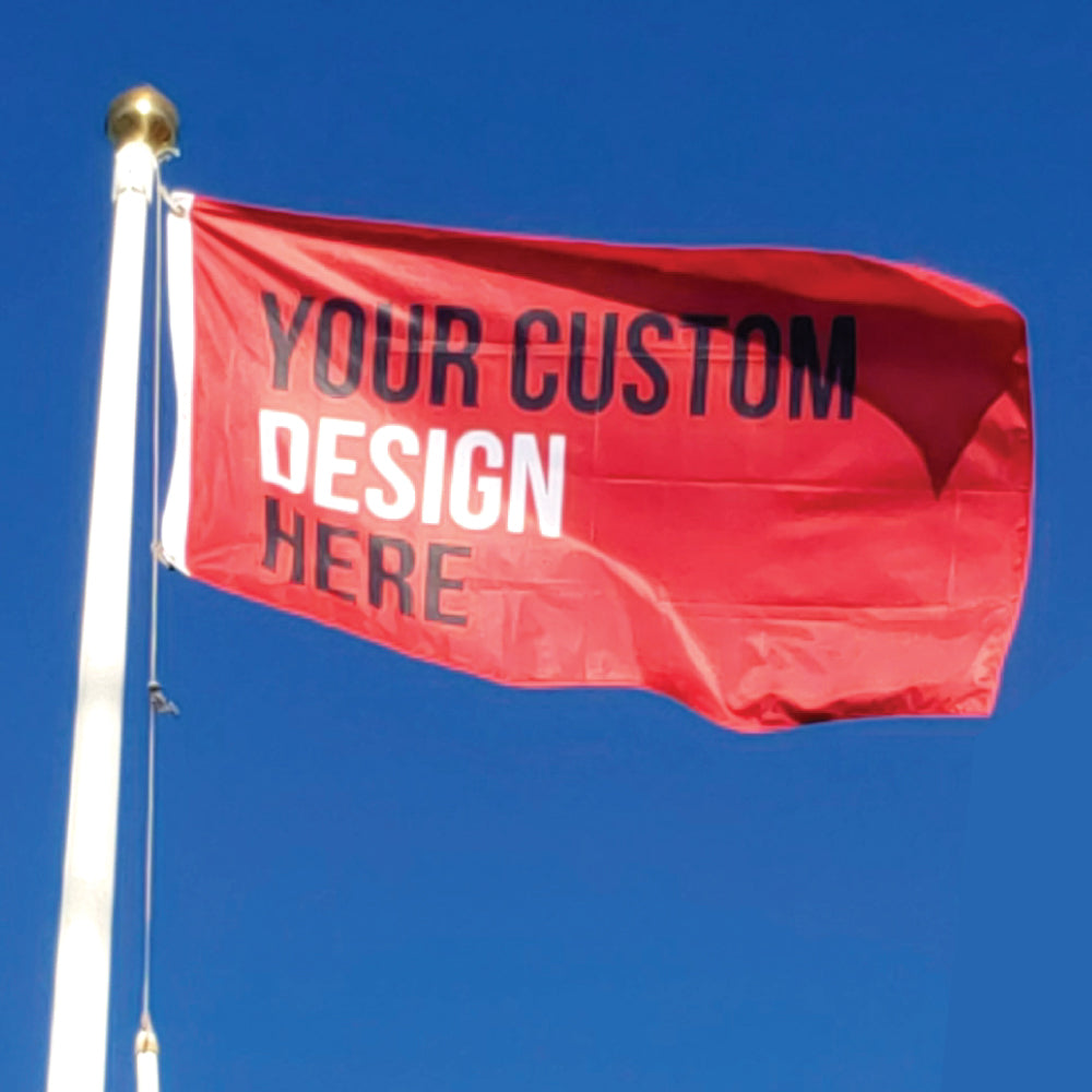 Custom flag made by the custom windsock company