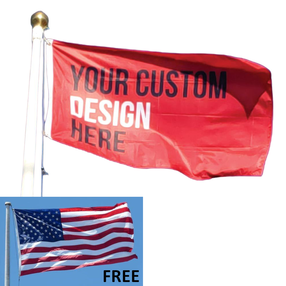 Custom Printed Flag with FREE US Flag