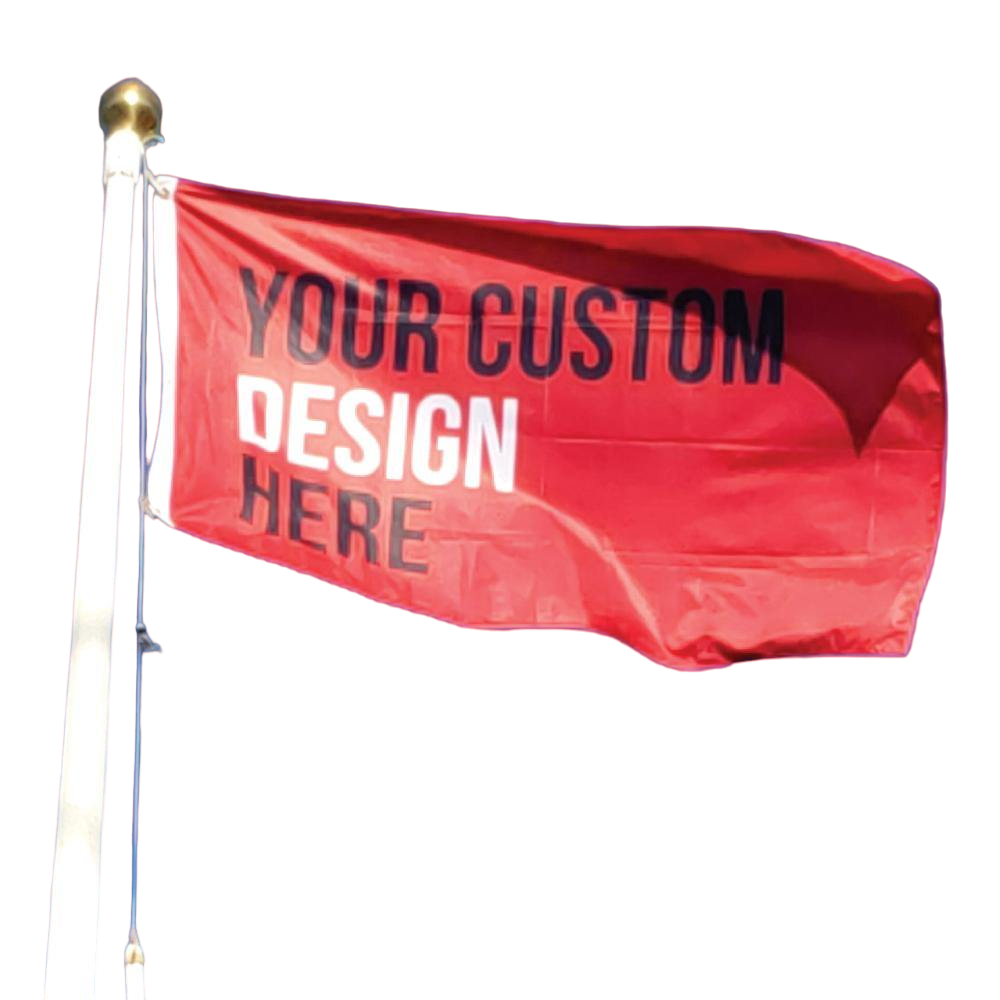 Custom printed flags. Custom design here. Buy online custom printed flags