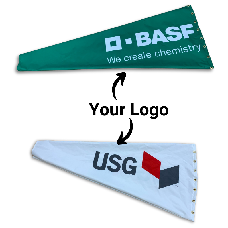 Custom printed industrial windsocks for chemical plants, refineries and manufacturing facilities 