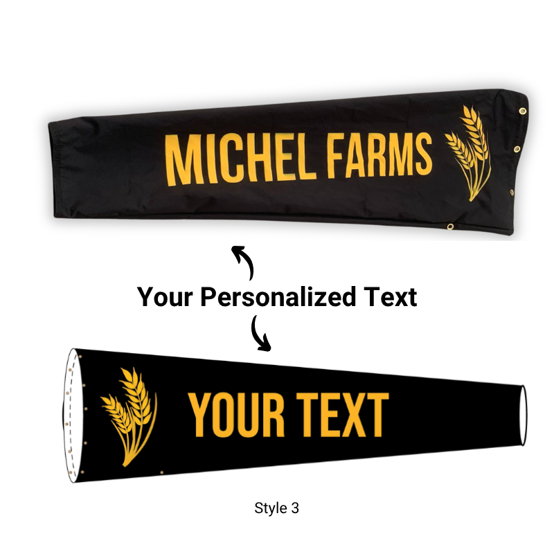personalized farm windsock- heavy duty agriculture windsock with customization 