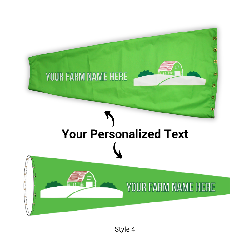 personalized farm windsock- heavy duty farm windsock with customization 