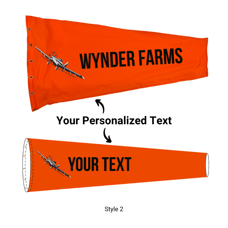 personalized farm windsock- heavy duty crop spraying windsock with customization 