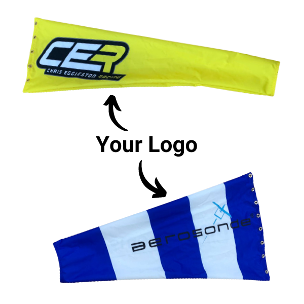 Custom printed full color aviation windsock with custom logo