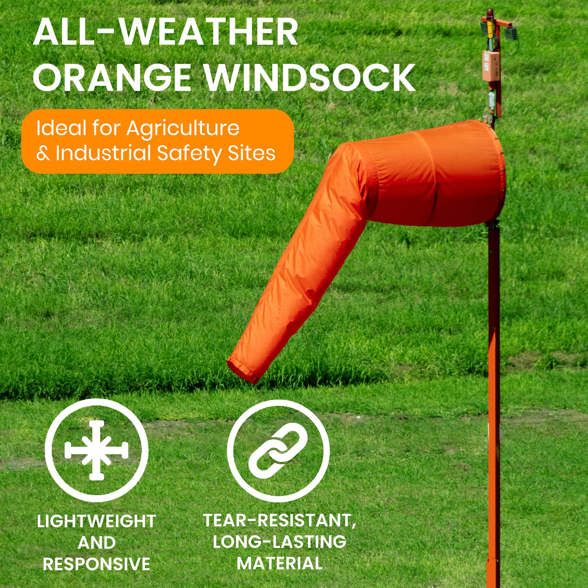 Custom Windsocks Orange Airport Windsock | Heavy Duty | FAA Compliant | UV Fade ...