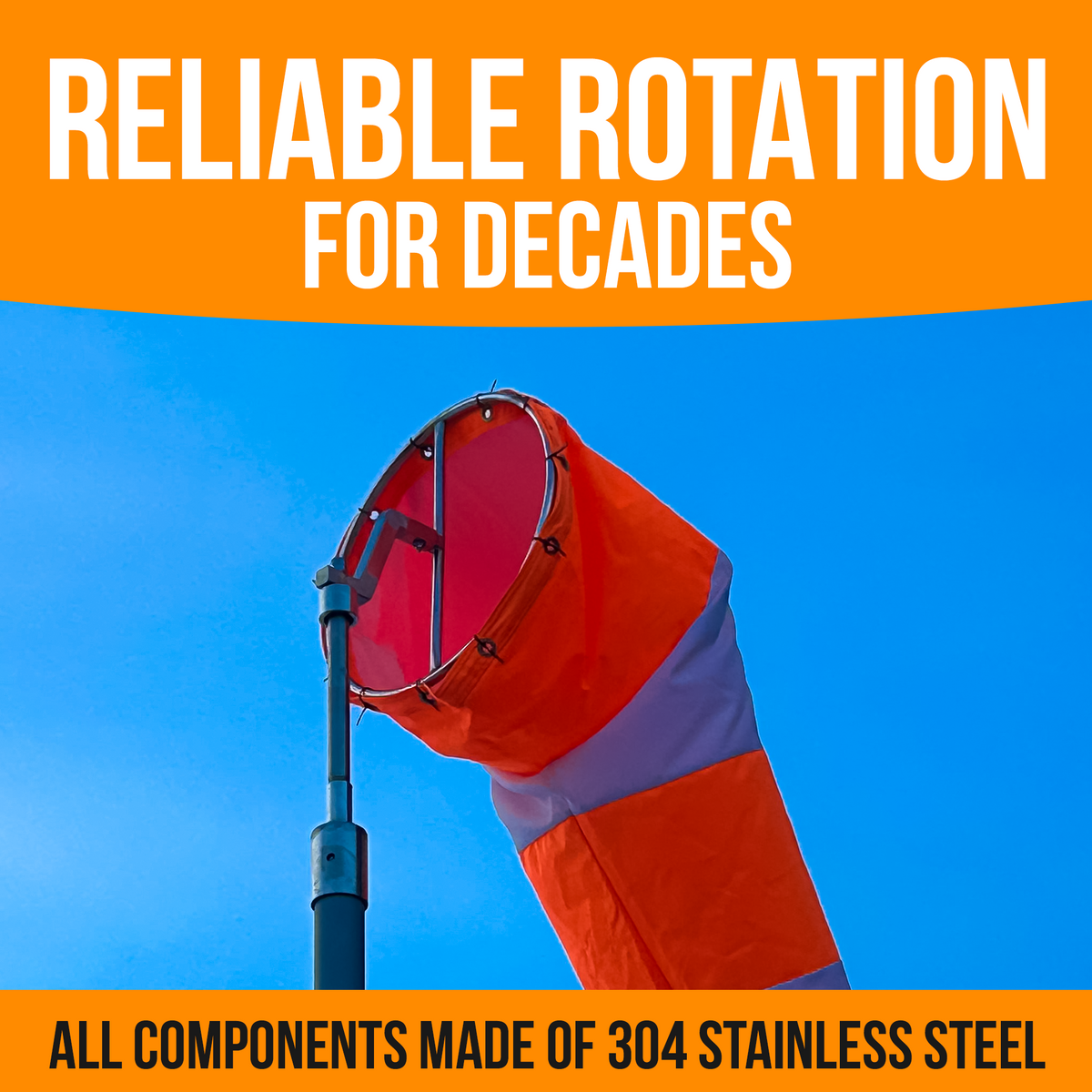 Responsive and rust proof stainless steel windsock frame 