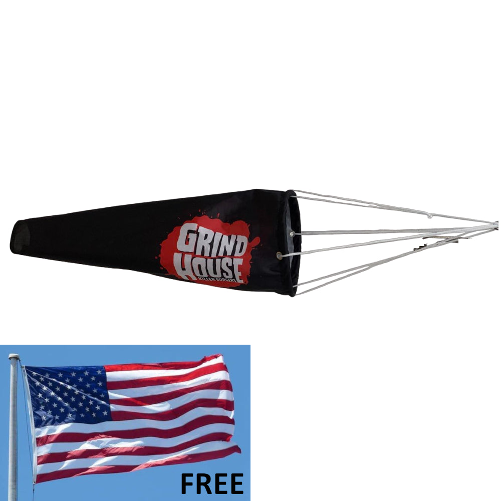 Custom Logo Lightweight Windsock with FREE Flag