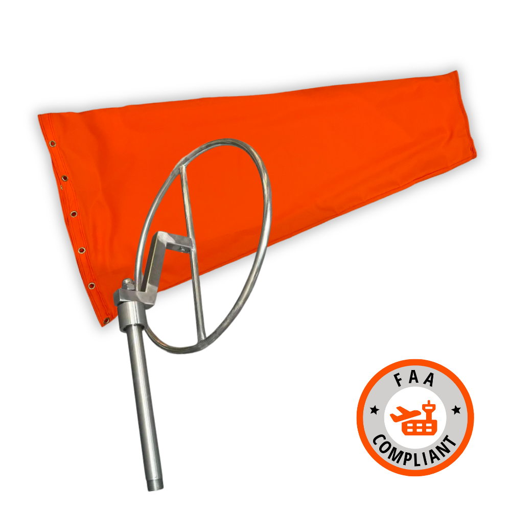 Orange Airport Windsock & Heavy Duty Frame Kit | FAA Compliant