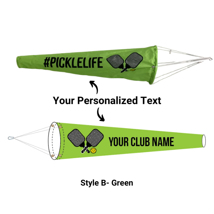 personalized text pickleball windsock 