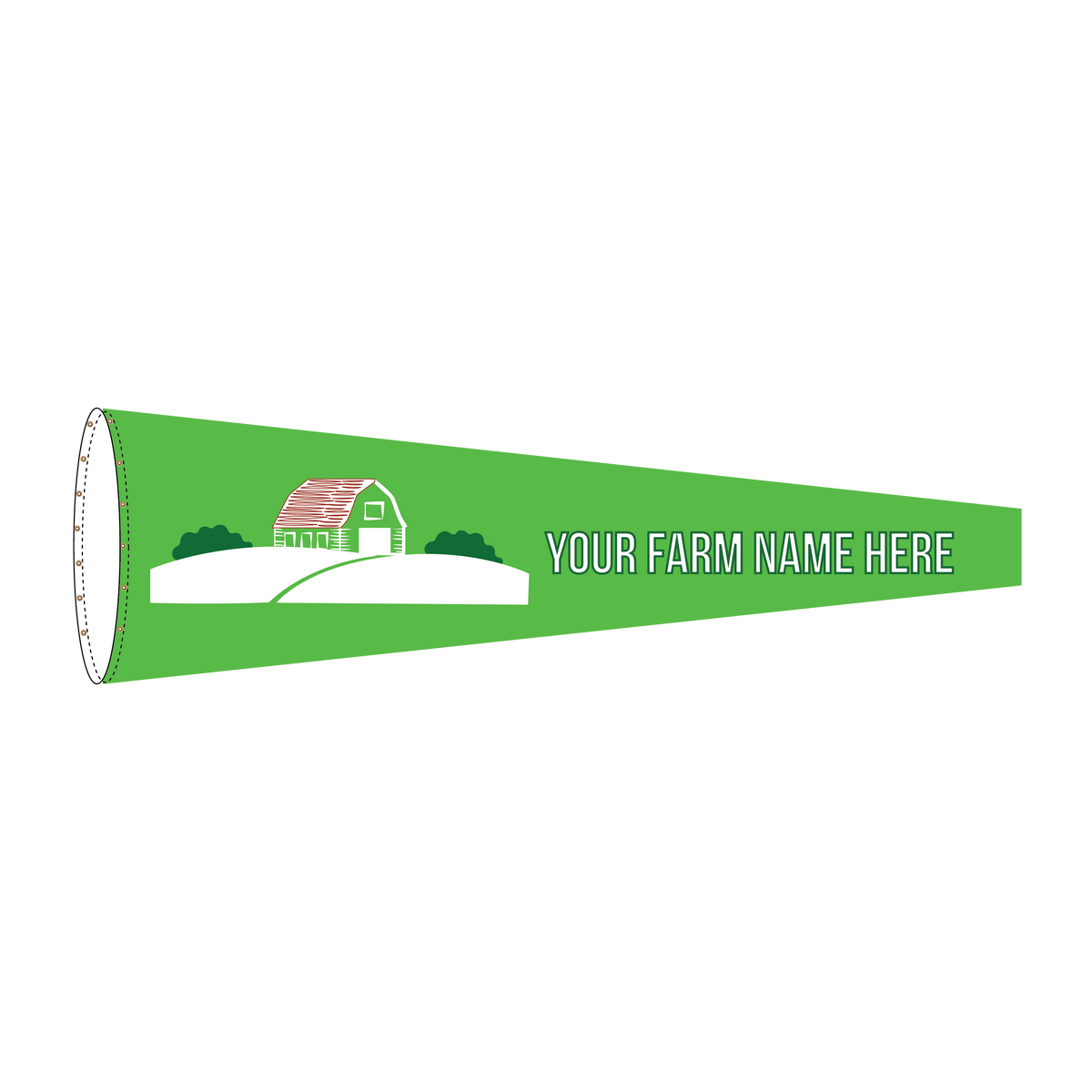 Customize your agricultural windsock with personalized text