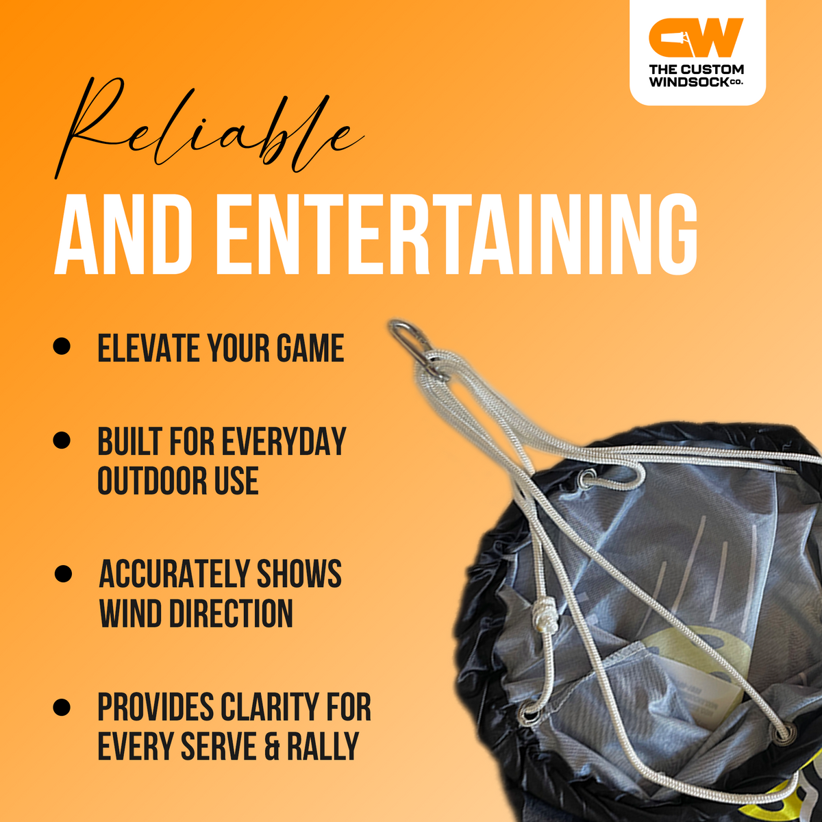 Image showing features and benefits of pickleball windsocks 