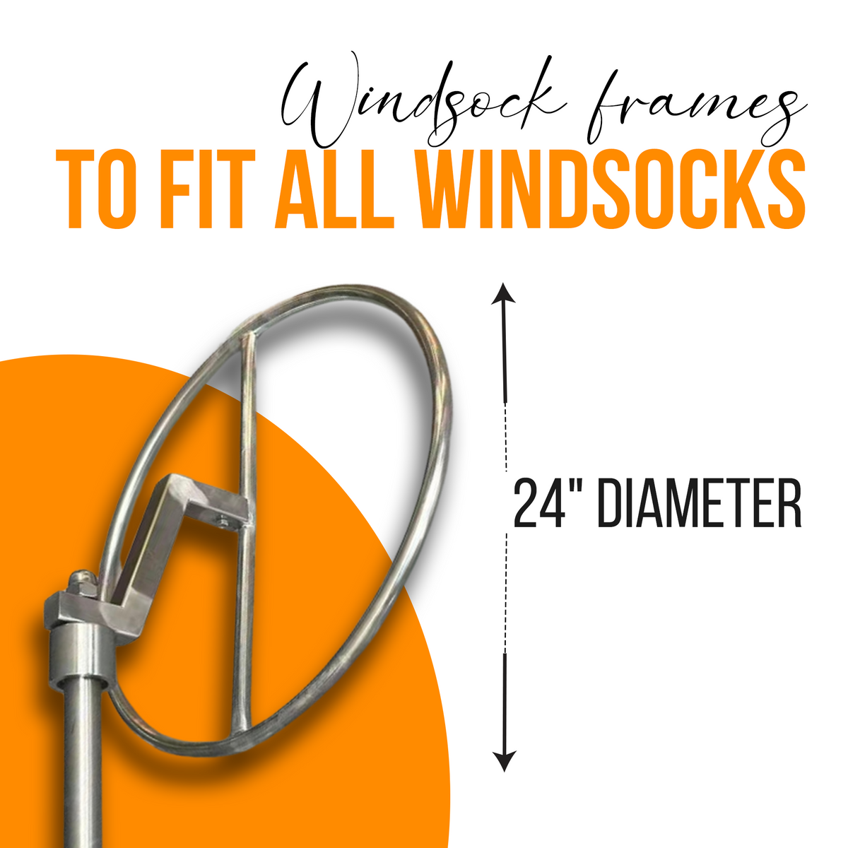 24" Stainless steel windsock frame
