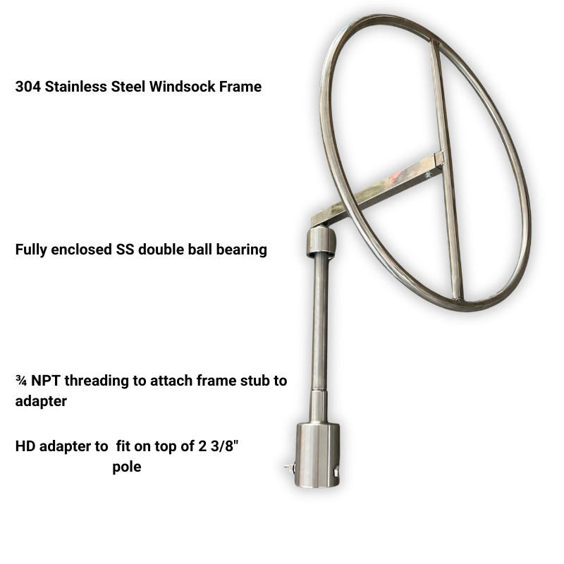 stainless steel frame for telescopic windsock pole 