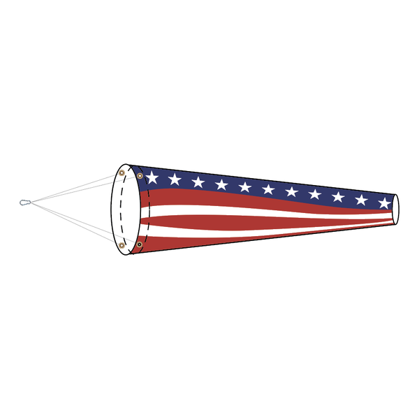 American Flag Lightweight Windsock USA Windsocks The Custom Windsock Co.
