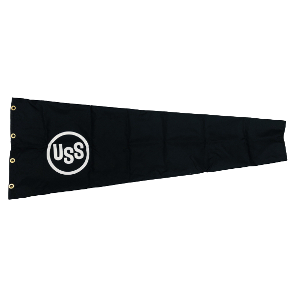 Custom printed construction windsock for site branding and to show wind direction and speed. Full color custom printed heavy duty construction windsock