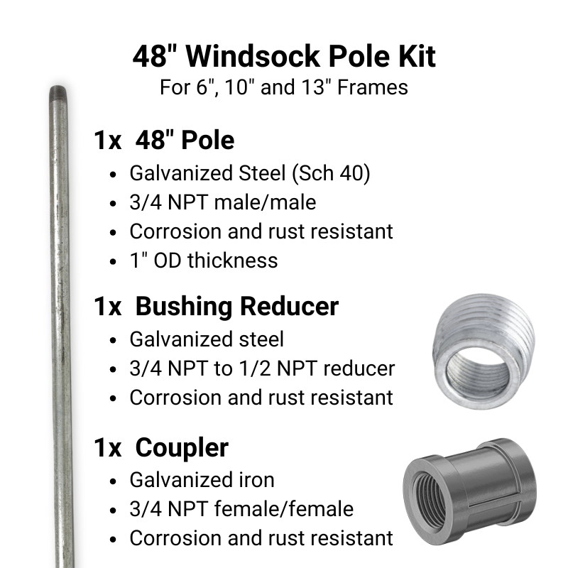Pole for mounting windsock frames