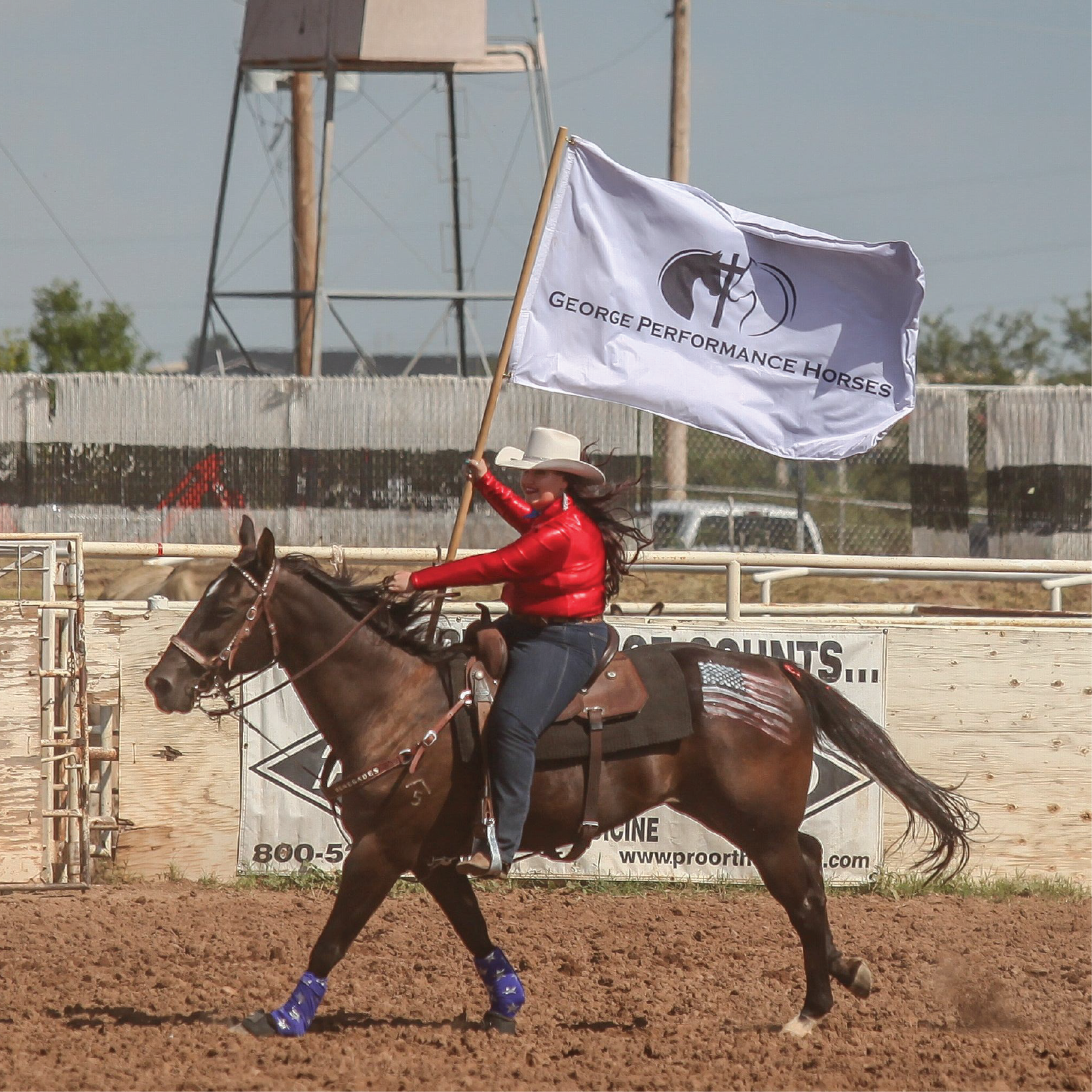 custom printed rodeo flags for rodeos and drill teams