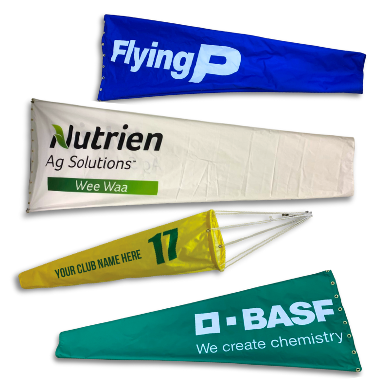 Custom printed windsocks for aviation, airports, agriculture for Australia 
