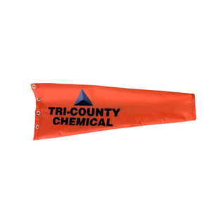 Custom printed orange chemical plant windsock for industrial facilities 