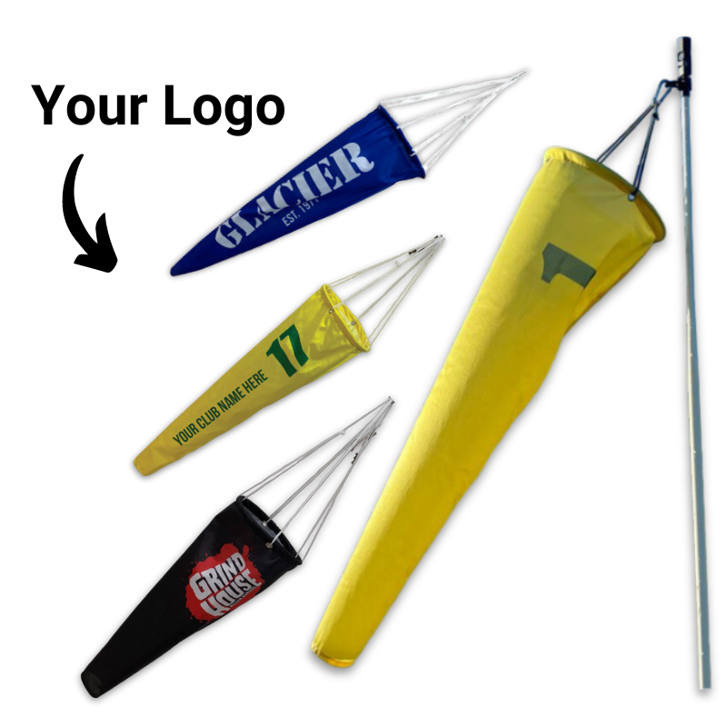 custom printed golf pin windsock flag