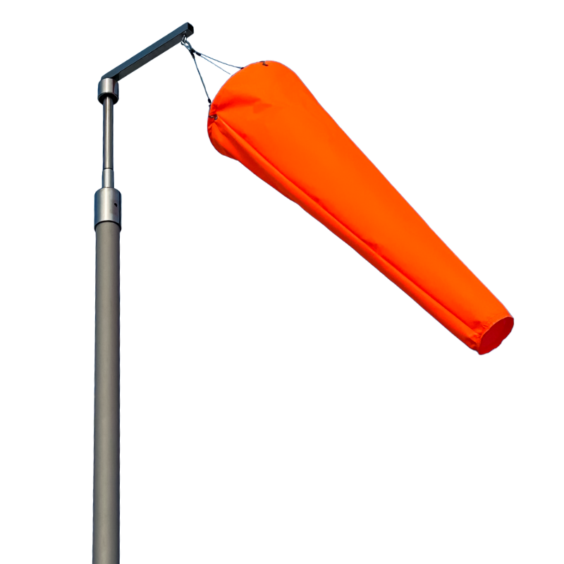 heavy duty hanging windsock -hi vis orange fluorescent with stainless steel bridle harness