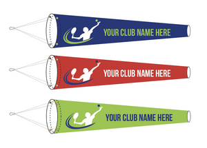 Personalized custom tennis court windsock for sports and country clubs. High strength and lightweight for responsive performance