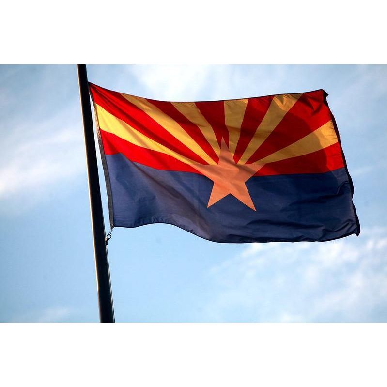 Flag of the State of Arizona printed on lightweight knitted polyester  - The Custom Windsock Co.