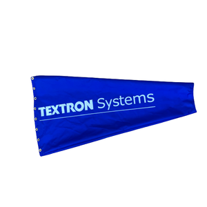 Custom printed construction windsock for site branding and to show wind direction and speed. Full color custom printed heavy duty construction windsock