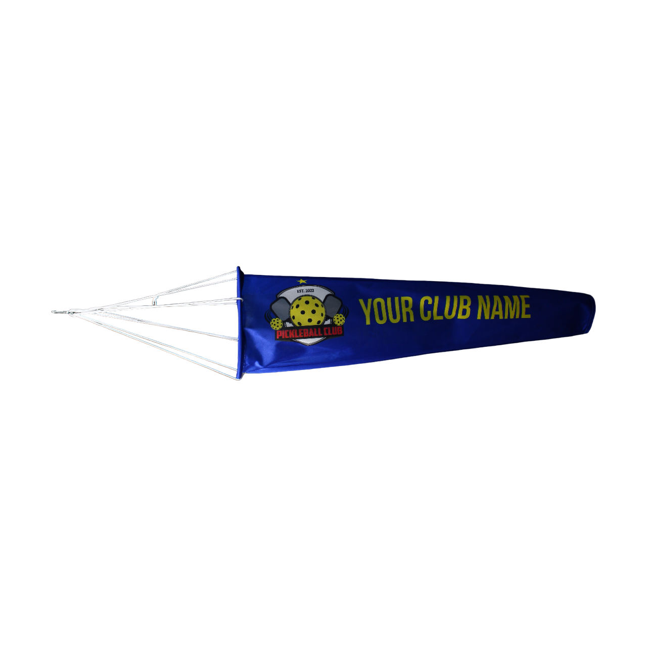 Personalized custom pickleball court windsock- print your custom club name and choose personalized colors for your pickleball court windsock flag