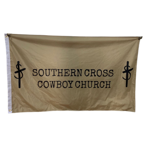 Double sided custom printed rodeo flag