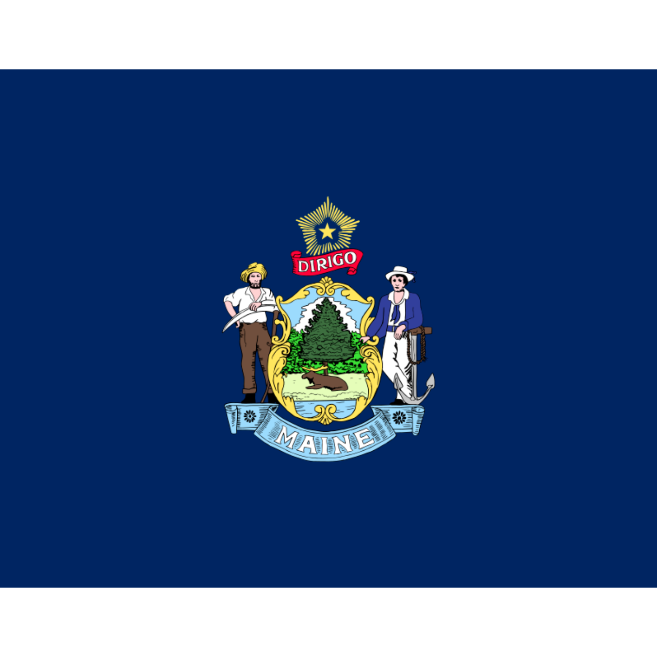 State Flag of Maine lightweight knitted polyester made by the Custom Windsock Company