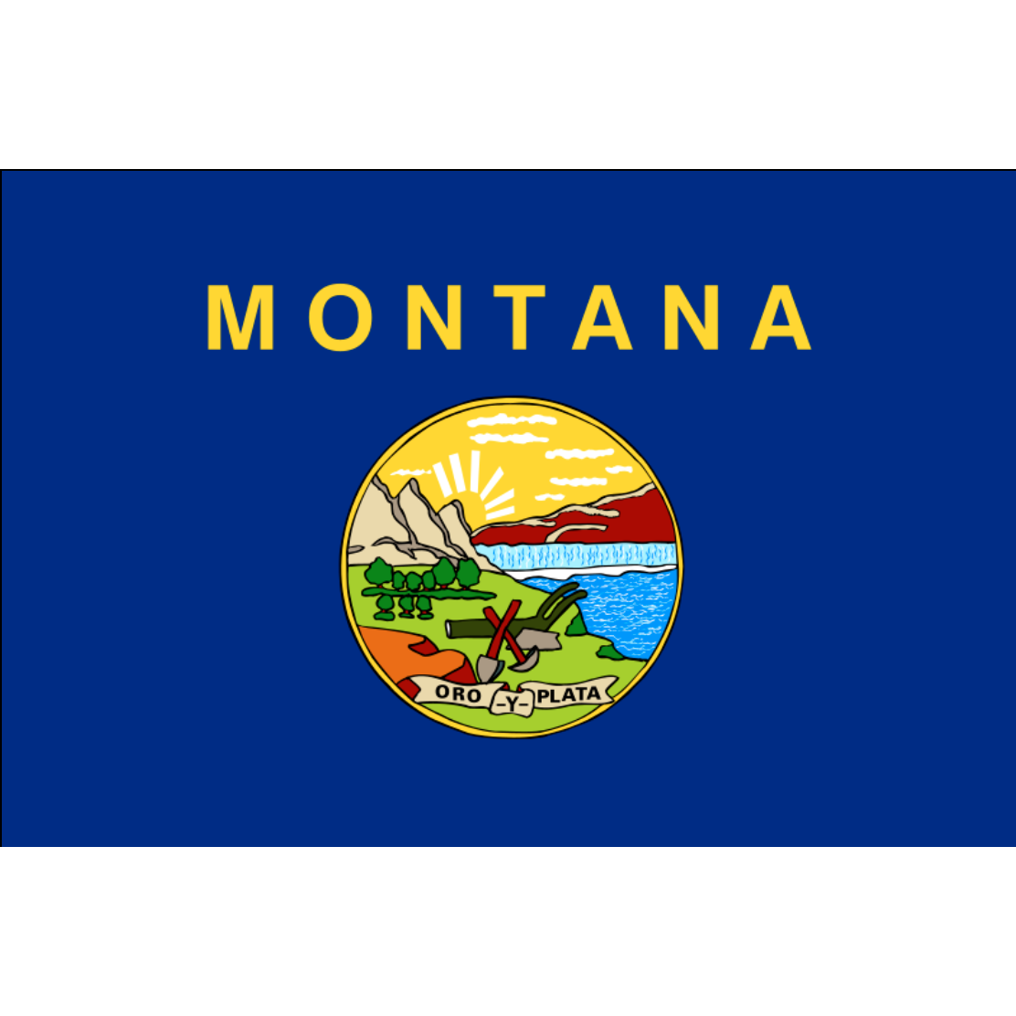 State Flag of Montana - lightweight knitted polyester  - Made by the Custom Windsock Co.