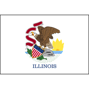 Flag of Illinois  lightweight knitted polyester  Made by the Custom windsock Company