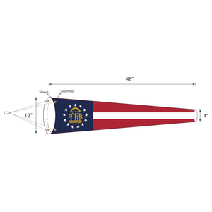 Georgia windsock- Lightweight polyester with plastic ring and heavy duty rope and clips