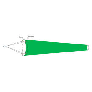 Green Beach warning windsocks. Red, green, yellow and blue. Full colour logo customization for resorts, beach clubs, yacht clubs, marinas and more
