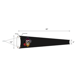 Jolly Roger Pirate lightweight windsock. Great for farm, ranch and residential use.  Version 6