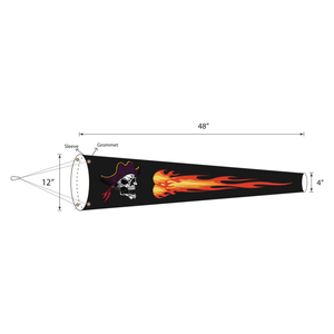 Jolly Roger Pirate lightweight windsock. Great for farm, ranch and residential use. 